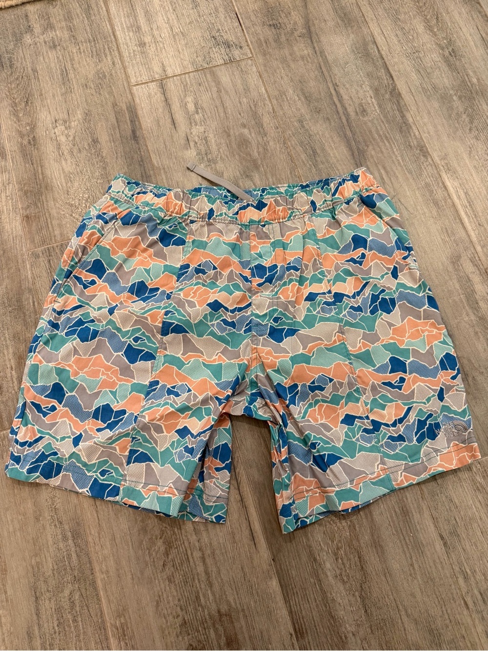 The North Face Men's Blue Teal Coral Pattern Swim Shorts